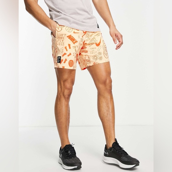 Nike Running Dri-FIT A.I.R. Nathan Bell graphic woven shorts in dusty orange - Picture 2 of 8